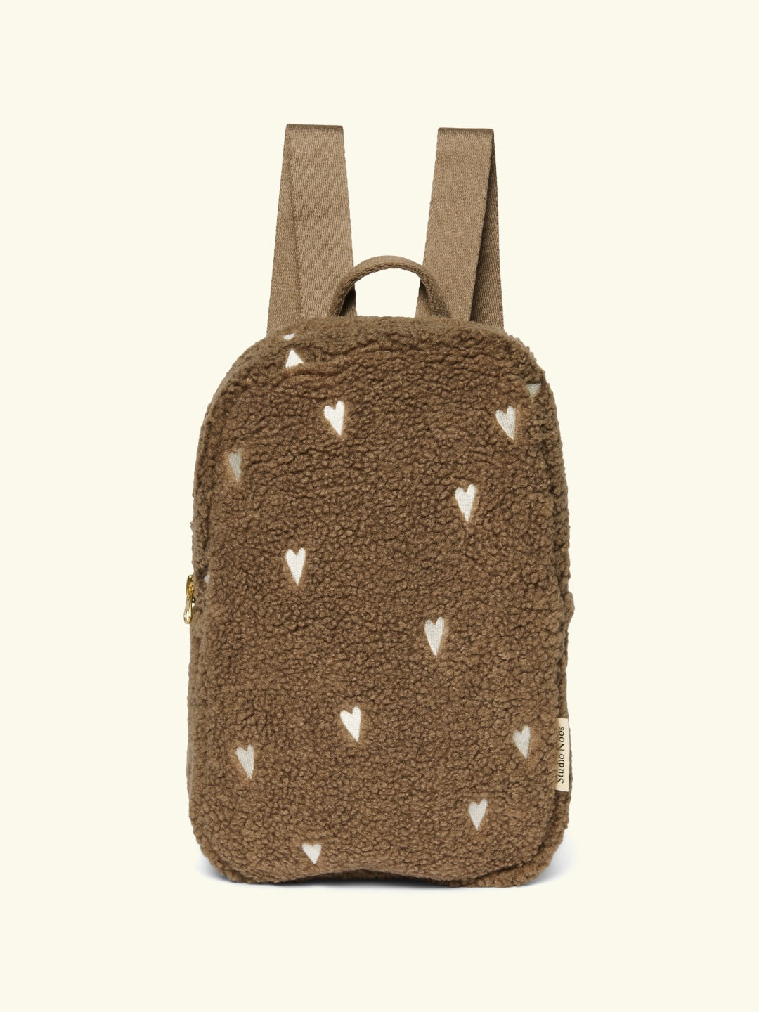 Studio Noos personalized backpack brown hearts, Studio Noos nimeline seljakott tikitud nimega Brown südametega, all-groups