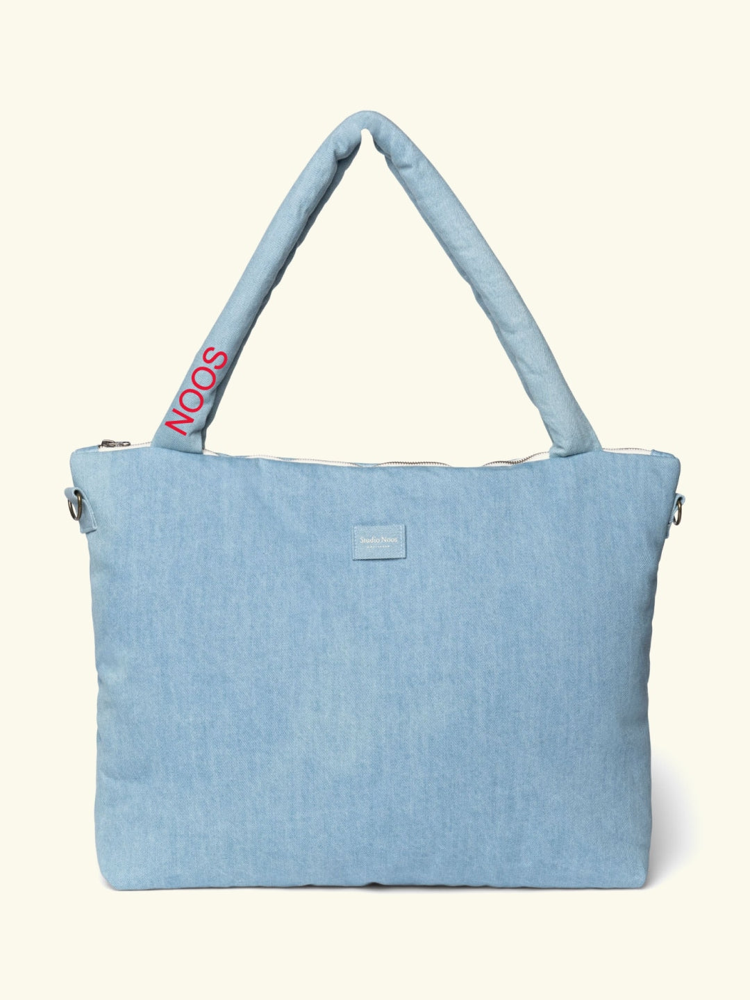 Studio Noos personalized diaper bag denim, personaliseeritud mähkmekott Denim, red
