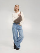 Studio Noos fanny pack brown with hearts, Studio Noos südametega õlakott kõhukott võõkott pruun