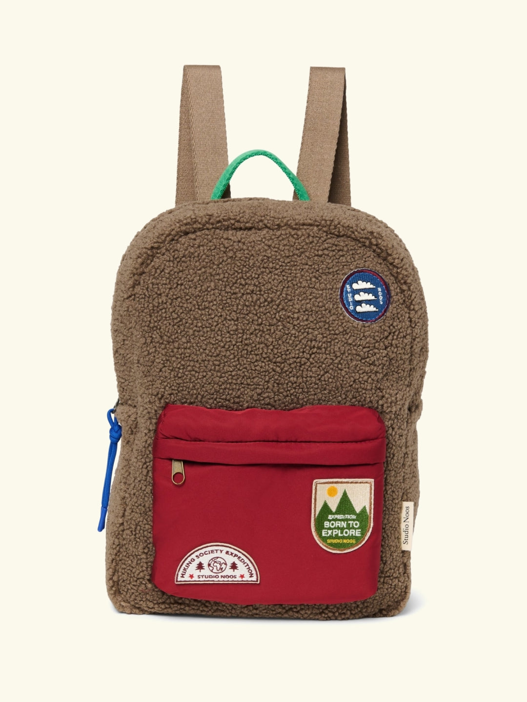 Studio Noos personalized midi backpack with front pocket Brown/Burgundy, Studio Noos  tikitud nimega personaliseeritud seljakott Brown/Burgundy, all-groups
