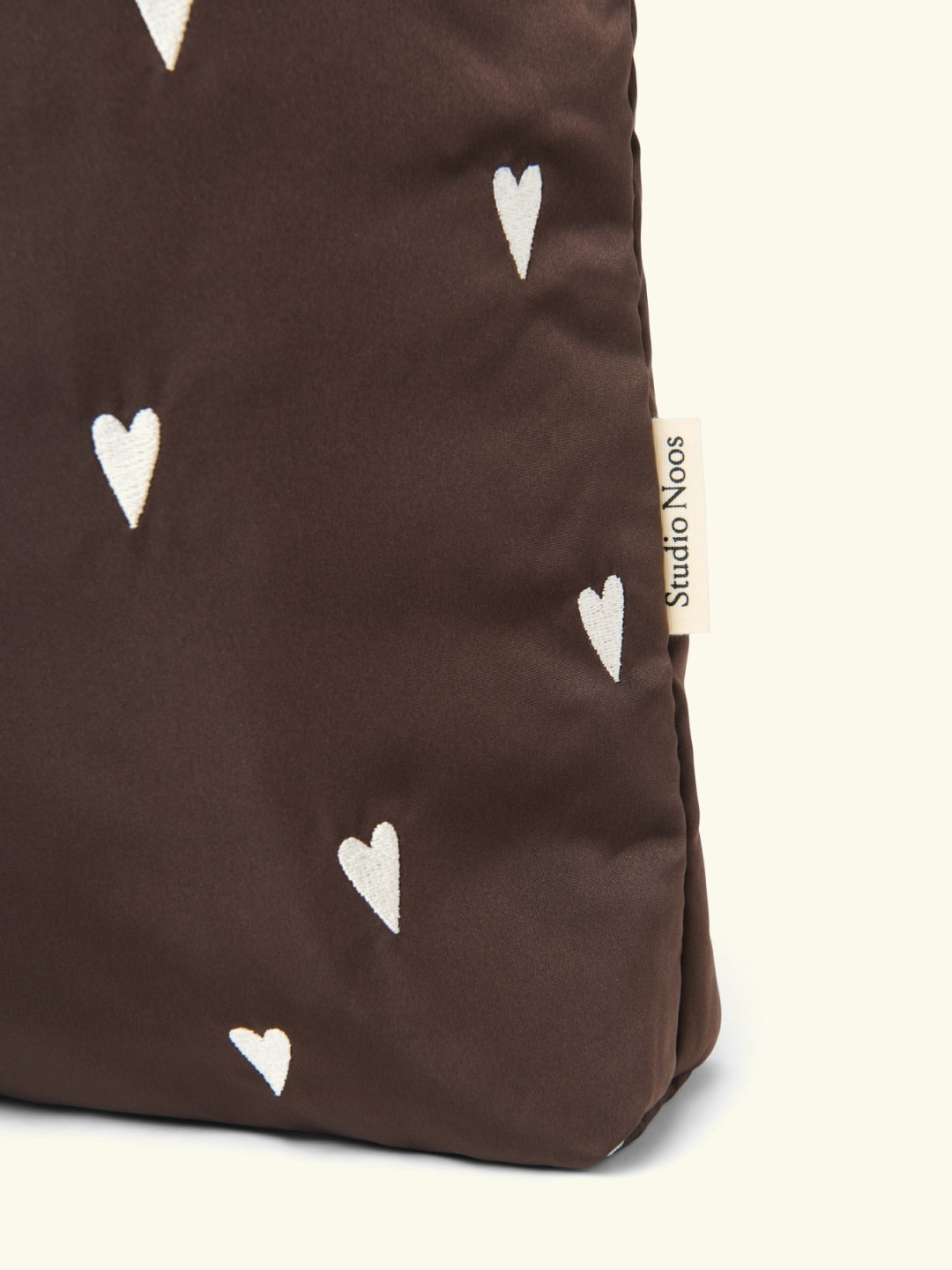 Studio Noos Puffy mom-bag brown with hearts, Studio Noos mom-bag pruun südametega