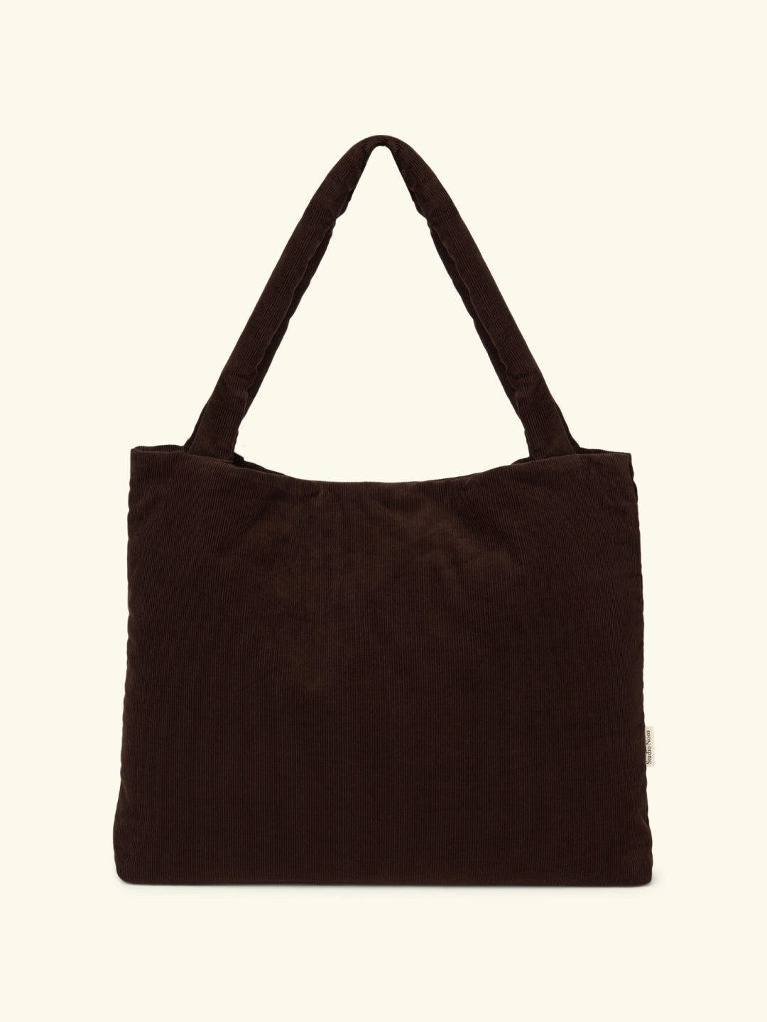 Studio Noos rib puffy mom bag dark brown, Studio noos velvetist puffy mom bag, suur kott emale, tumepruun