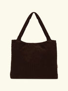 Studio Noos rib puffy mom bag dark brown, Studio noos velvetist puffy mom bag, suur kott emale, tumepruun