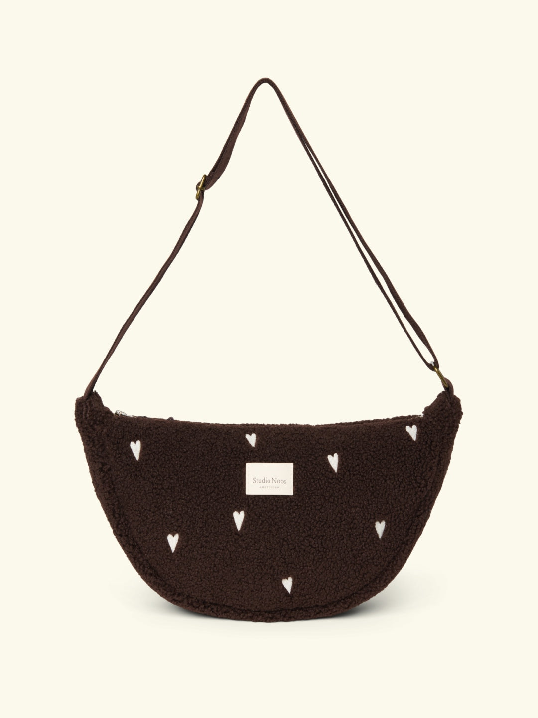 Studio Noos fanny pack with hearts, Studio Noos südametega õlakott kõhukott võõkott tumepruun, Chocolate