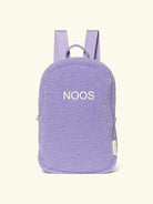 Studio Noos teddy backpack lilac, Studio Noos nimeline seljakott lilla, personaliseeritud seljakott, off-white embroidery