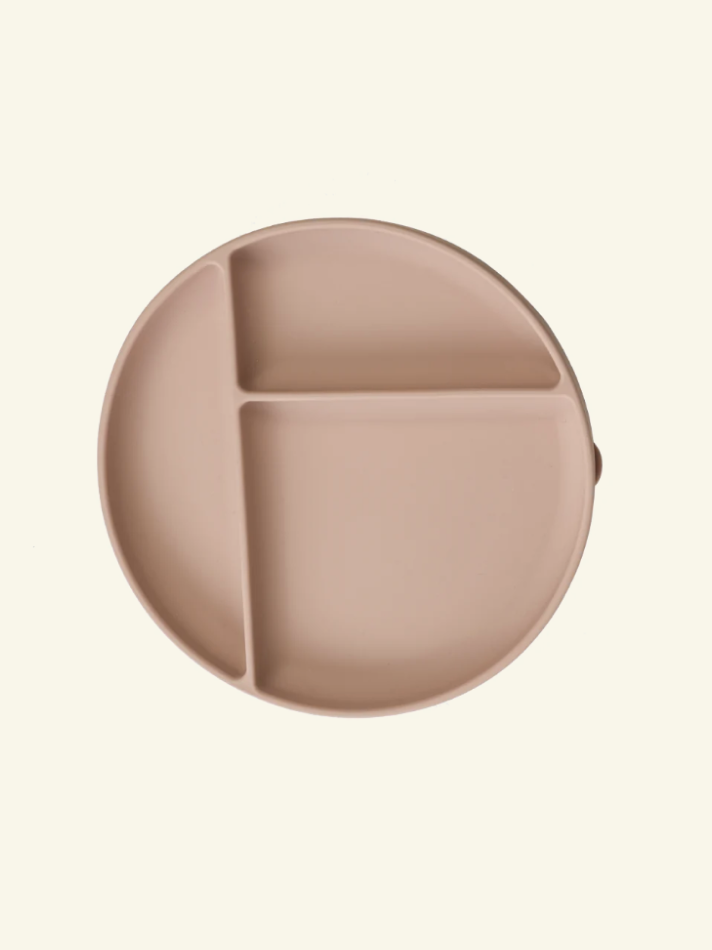 Atelier Keen Divided Silicone Suction Plate, Atelier Keen silikoonist sektoritega taldrik iminapaga, Nude