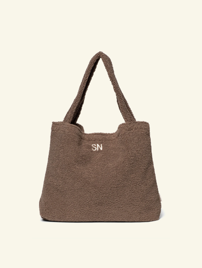 Studio Noos Personalized Mom-Bag - Brown, Studio Noos personaliseeritud Mom-Bag – värv Brown, nimetähtedega teddy suur kott emale